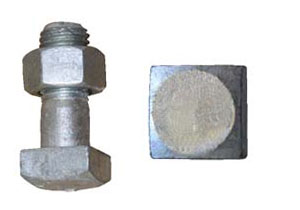 A394-TO SQUARE HEAD STEEL TRANSMISSION TOWER BOLT WITH A563-DH HEX NUT  A394+A563